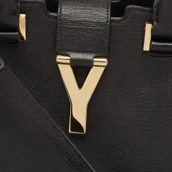 Pre Owned Yves Saint Laurent Black Leather Small Cabas Chyc Satchel