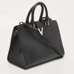 Pre Owned Yves Saint Laurent Black Leather Small Cabas Chyc Satchel