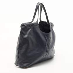 Pre Owned Yves Saint Laurent Nay Blue Leather Belle De Jour Tote