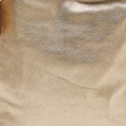 Pre Owned Yves Saint Laurent Metallic Gold Leather Sac Metropolis Tote