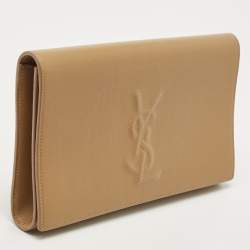Pre Owned Yves Saint Laurent Tan Leather Belle De Jour Clutch