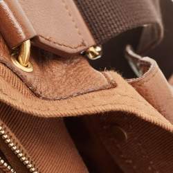 Yves Saint Laurent Brown Canvas and Leather Medium Muse Bag