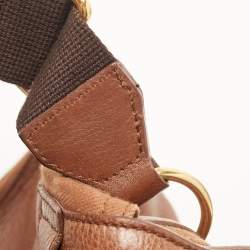 Yves Saint Laurent Brown Canvas and Leather Medium Muse Bag