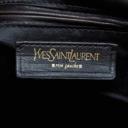 Pre Owned Yves Saint Laurent Brown Patent Leather Large Downtown Tote