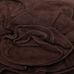 Pre Owned Yves Saint Laurent Brown Nadia Wristlet Pochette Bag