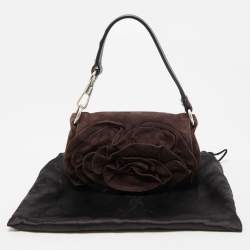 Pre Owned Yves Saint Laurent Brown Nadia Wristlet Pochette Bag