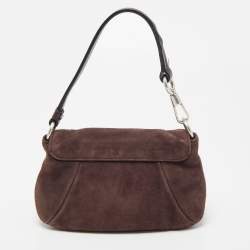 Pre Owned Yves Saint Laurent Brown Nadia Wristlet Pochette Bag