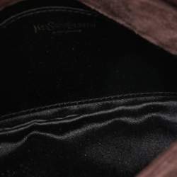 Pre Owned Yves Saint Laurent Brown Nadia Wristlet Pochette Bag
