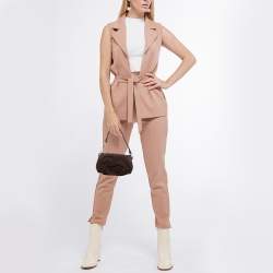 Pre Owned Yves Saint Laurent Brown Nadia Wristlet Pochette Bag