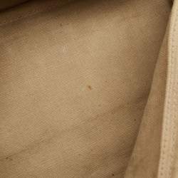 Pre Owned Yves Saint Laurent Navy Blue/Green Croc Embossed Suede and Leather Muse Two Top Handle Bag