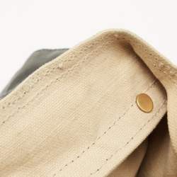 Pre Owned Yves Saint Laurent Navy Blue/Green Croc Embossed Suede and Leather Muse Two Top Handle Bag