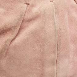 Pre Owned Yves Saint Laurent Pale Pink Suede Mombasa Horn Hobo