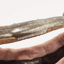 Pre Owned Yves Saint Laurent Pale Pink Suede Mombasa Horn Hobo