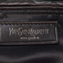 Pre Owned Yves Saint Laurent Brown Leather Large Roady Hobo