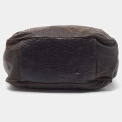 Pre Owned Yves Saint Laurent Brown Leather Large Roady Hobo