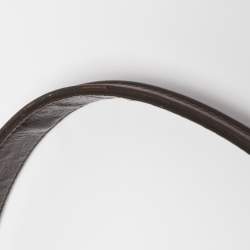 Pre Owned Yves Saint Laurent Dark Brown Leather Pleated Hobo