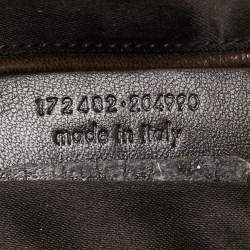 Pre Owned Yves Saint Laurent Dark Brown Leather Pleated Hobo