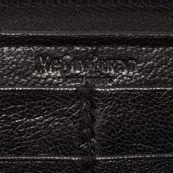 Yves Saint Laurent Black Alligator Zip Around Wallet