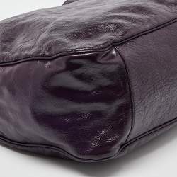 Pre Owned Yves Saint Laurent Purple Patent Leather Roady Hobo