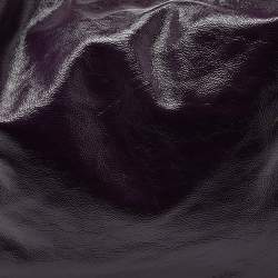 Pre Owned Yves Saint Laurent Purple Patent Leather Roady Hobo