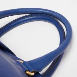 Pre Owned Yves Saint Laurent Blue Leather Medium Cabas Chyc Tote