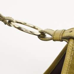 Pre Owned Yves Saint Laurent Olive Green Suede Fringe Mombasa Hobo