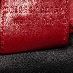 Pre Owned Yves Saint Laurent Red Woven Leather Braided Hobo