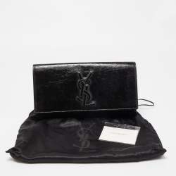 Pre Owned Yves Saint Laurent Black Leather Belle De Jour Clutch