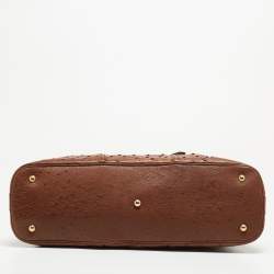 Pre Owned Yves Saint Laurent Brown Ostrich Large Muse Satchel