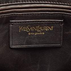 Pre Owned Yves Saint Laurent Brown Ostrich Large Muse Satchel