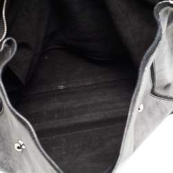 Yves Saint Laurent Grey/Black Leather and Suede Large Muse Two Top Handle Bag
