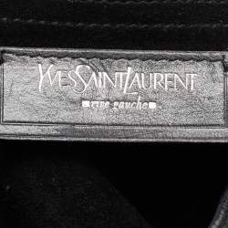 Yves Saint Laurent Grey/Black Leather and Suede Large Muse Two Top Handle Bag