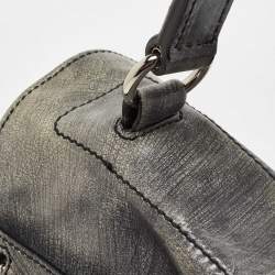 Yves Saint Laurent Grey/Black Leather and Suede Large Muse Two Top Handle Bag