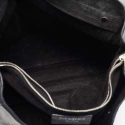 Yves Saint Laurent Grey/Black Leather and Suede Large Muse Two Top Handle Bag