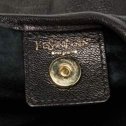 Pre Owned Yves Saint Laurent Black Leather St. Tropez Horn Hobo