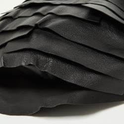 Pre Owned Yves Saint Laurent Black Leather St. Tropez Horn Hobo