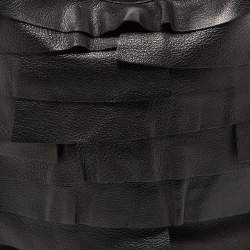 Pre Owned Yves Saint Laurent Black Leather St. Tropez Horn Hobo