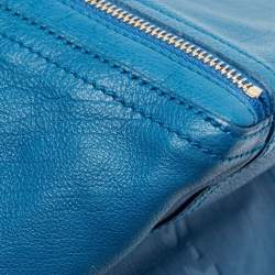 Pre Owned Yves Saint Laurent Blue Leather Large Downtown Tote