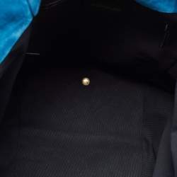 Pre Owned Yves Saint Laurent Blue Leather Large Downtown Tote