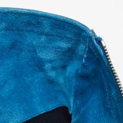 Pre Owned Yves Saint Laurent Blue Leather Large Downtown Tote