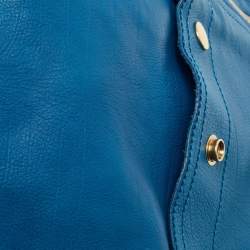 Pre Owned Yves Saint Laurent Blue Leather Large Downtown Tote