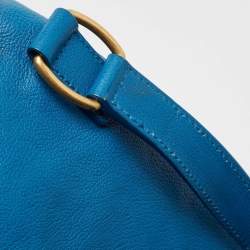 Pre Owned Yves Saint Laurent Blue Leather Large Downtown Tote