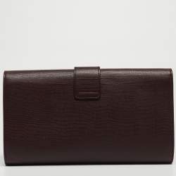 مملوكة مسبقًا Yves Saint Laurent Burgundy Leather Ligne Y Clutch