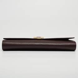 مملوكة مسبقًا Yves Saint Laurent Burgundy Leather Ligne Y Clutch