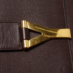 مملوكة مسبقًا Yves Saint Laurent Burgundy Leather Ligne Y Clutch