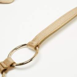 Pre Owned Yves Saint Laurent Gold Leather Fringe Hobo