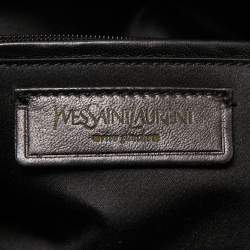 Pre Owned Yves Saint Laurent Purple Suede and Leather La Boheme Fringe Hobo