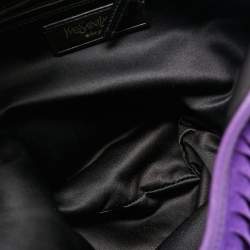 Yves Saint Laurent Purple Suede and Leather La Boheme Fringe Hobo