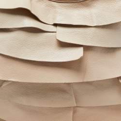 Pre Owned Yves Saint Laurent Beige Leather St. Tropez Horn Hobo