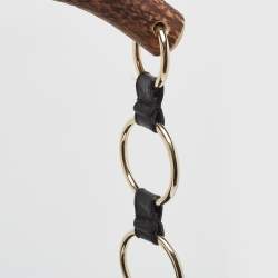 Pre Owned Yves Saint Laurent Black Leather and Suede Mombasa Fringe Hobo